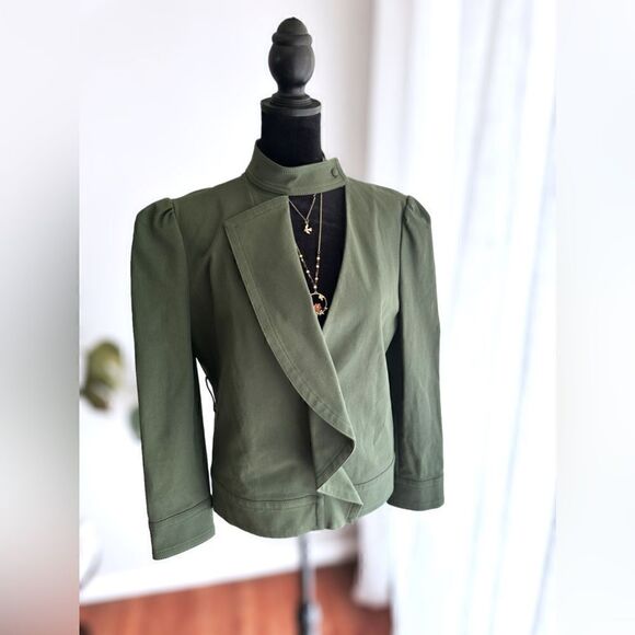 Derek Lam 10 Crosby Ruffle Twill Jacket Coat Blazer size 4 - Picture 14 of 16